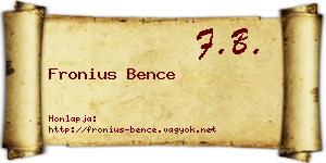 Fronius Bence névjegykártya