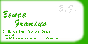 bence fronius business card
